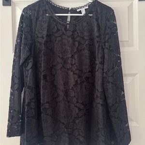 Elegant Black Lace Women's Top